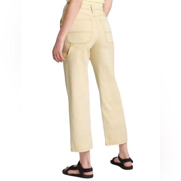 NWT Wild Fable High Rise Utlity Jeans Light Yellow Wash Size 2 - Picture 2 of 9